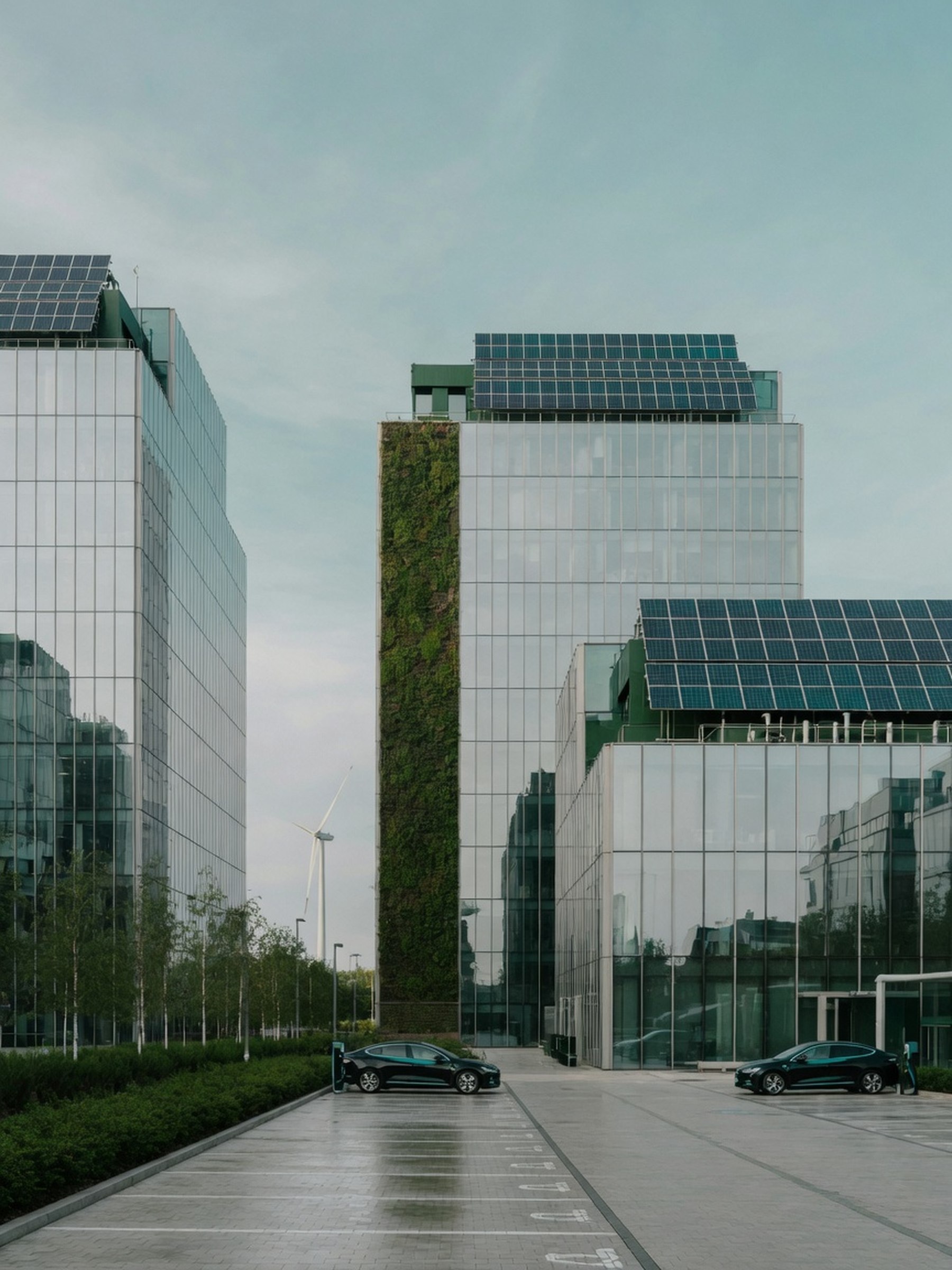 Tours modernes du quartier d'affaires de Kirchberg au Luxembourg, lumière naturelle, sans personnage visible